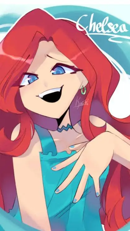 ai character: Chelsea/mermaid  background