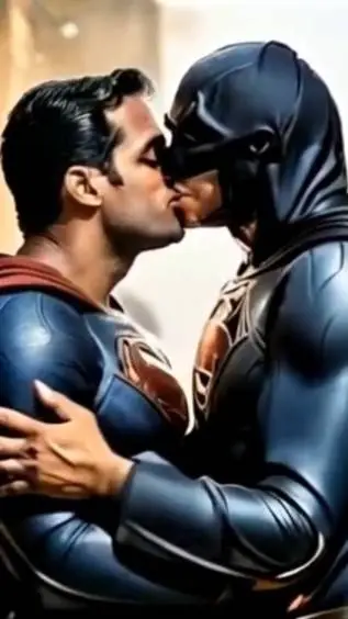 ai character: Batman & super man background
