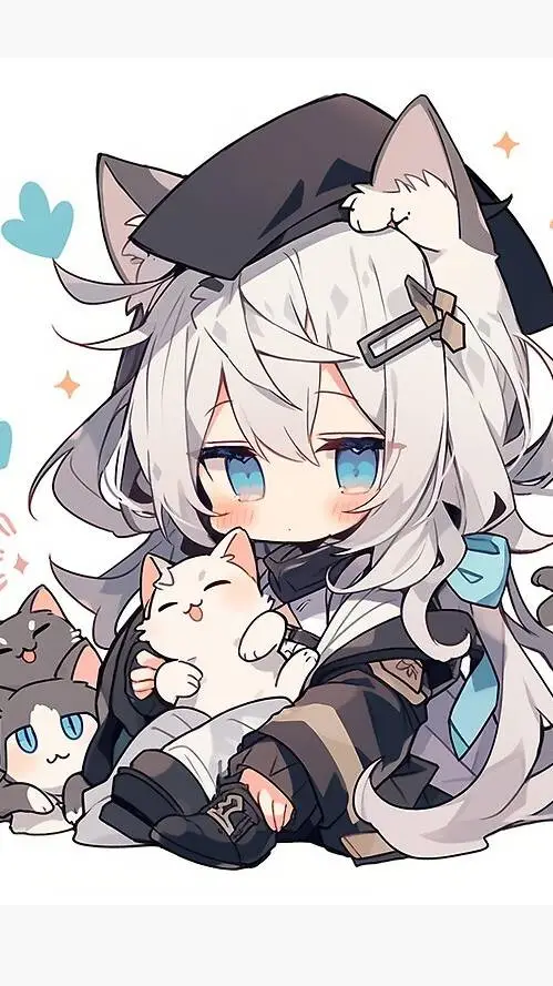ai character: cat girl background