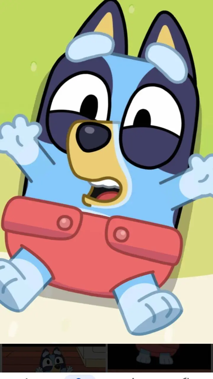 ai character: baby bluey background