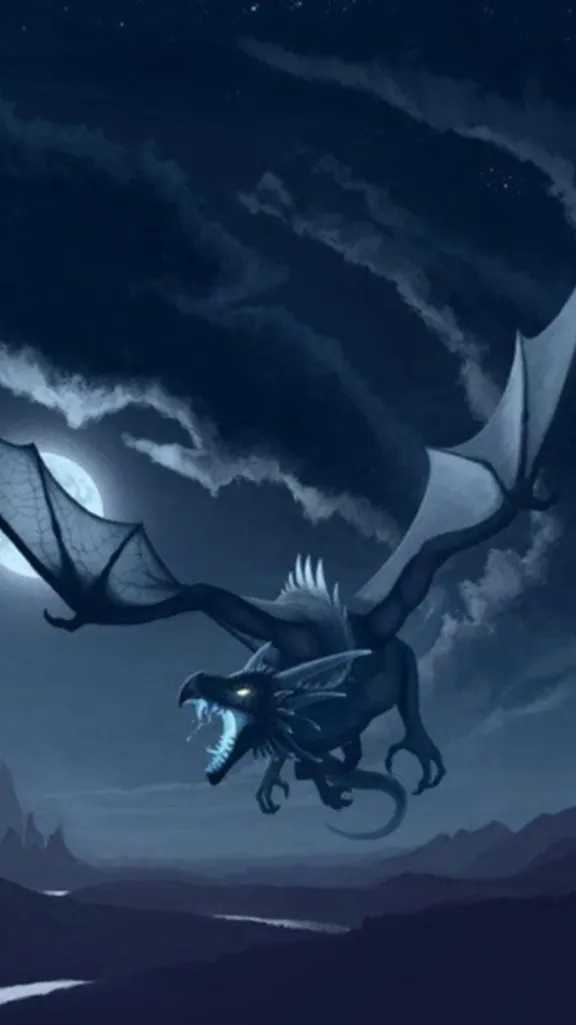 ai character: Moon dragon background
