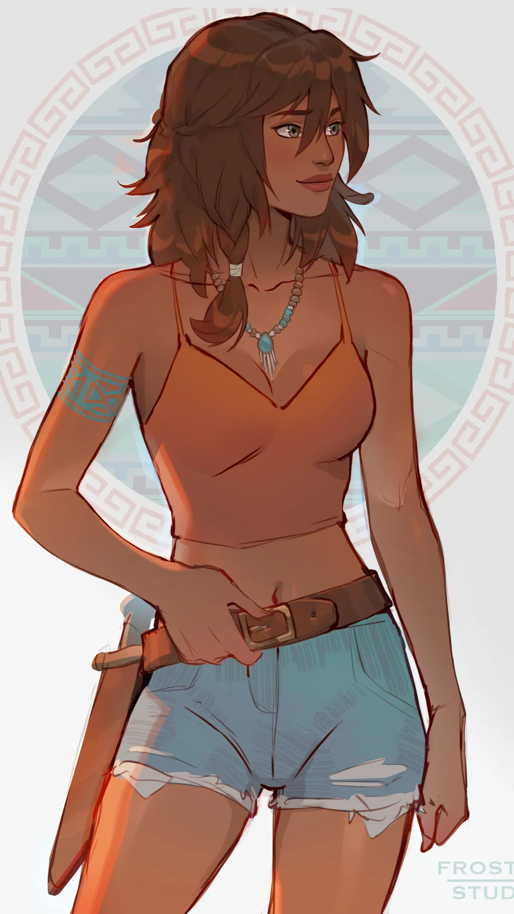 ai character: Piper McLean  background