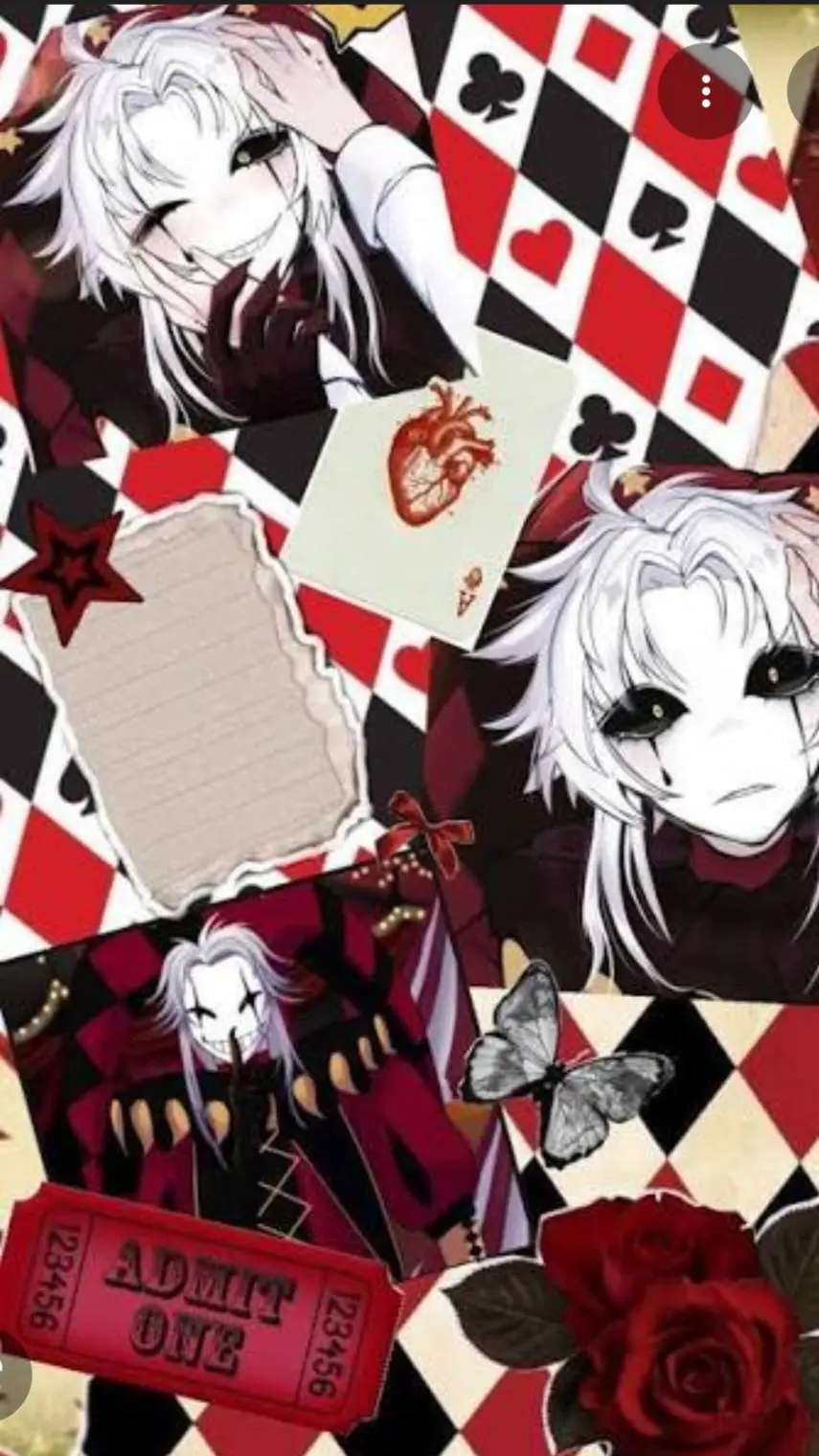 ai character: Pierrot❤️🖤🌹 background