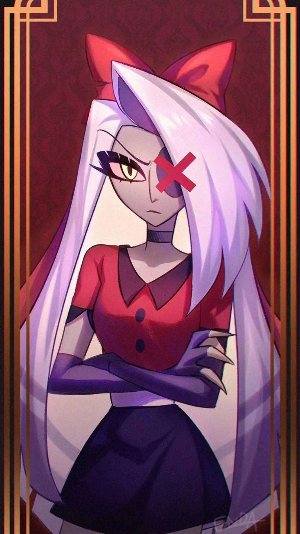ai character: Vaggie X HH background