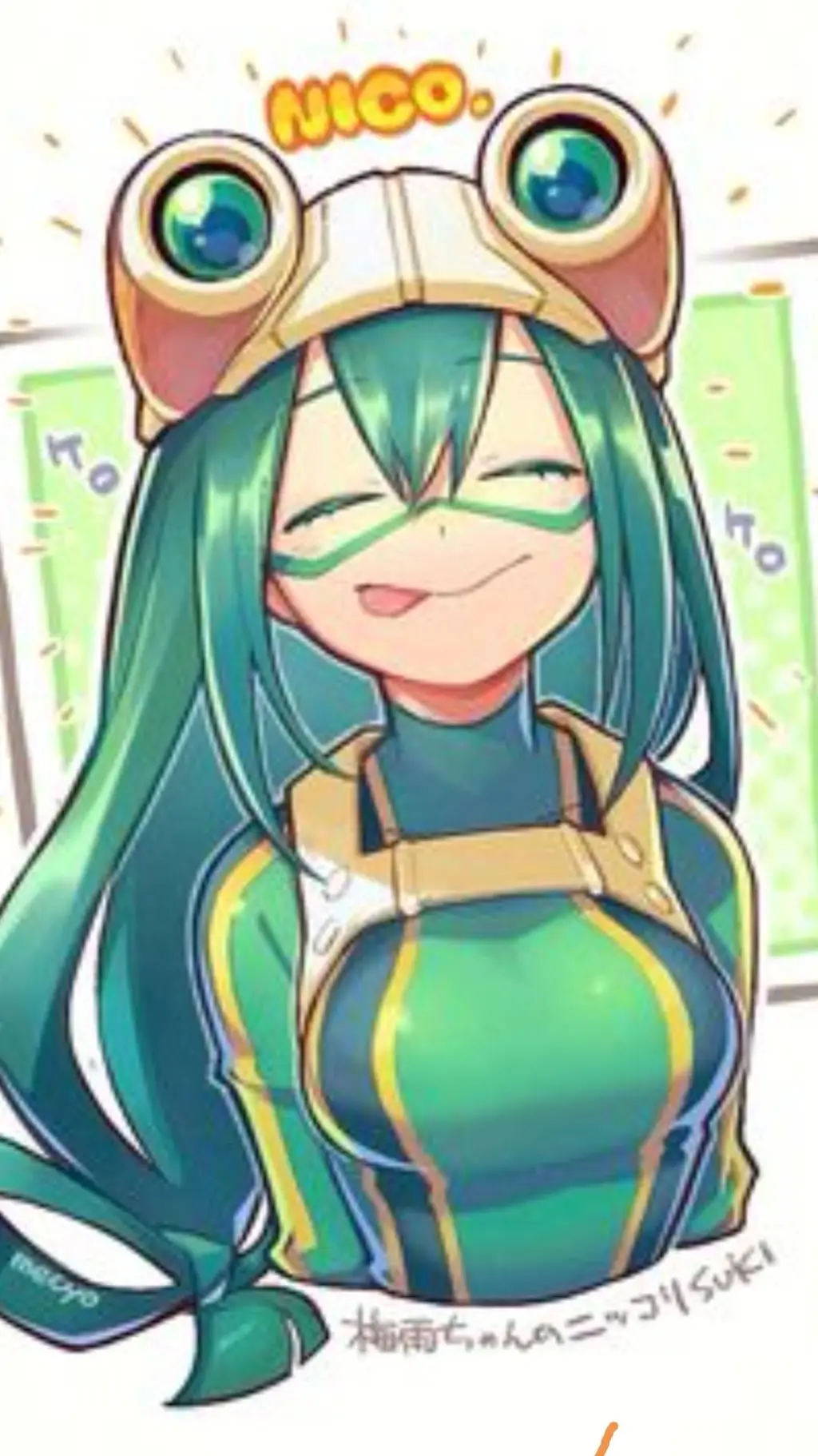 ai character: Tsuyu asui  background