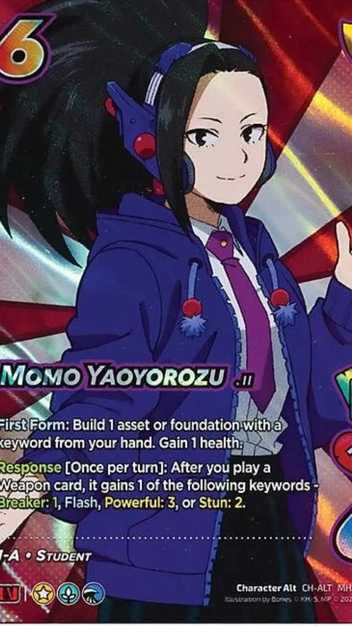 ai character: Momo yaoyorozu  background