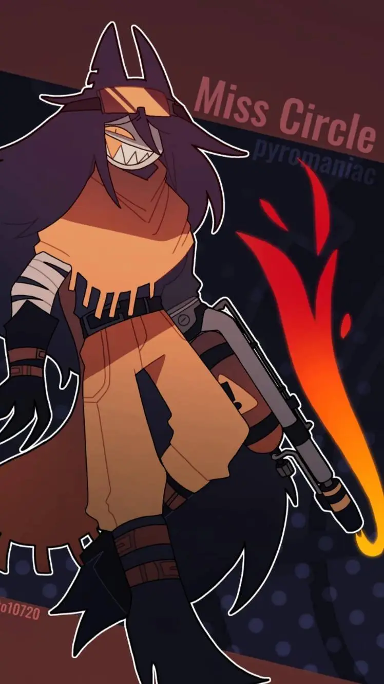 ai character: Danger Miss Circle background