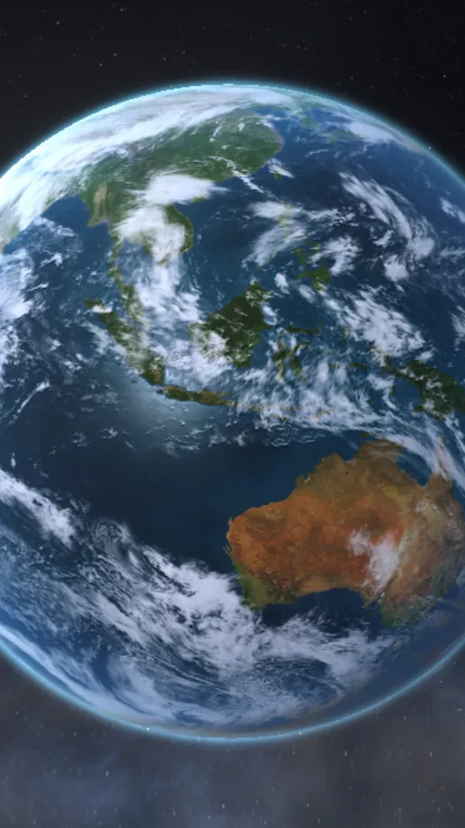 ai character: Earth planet background