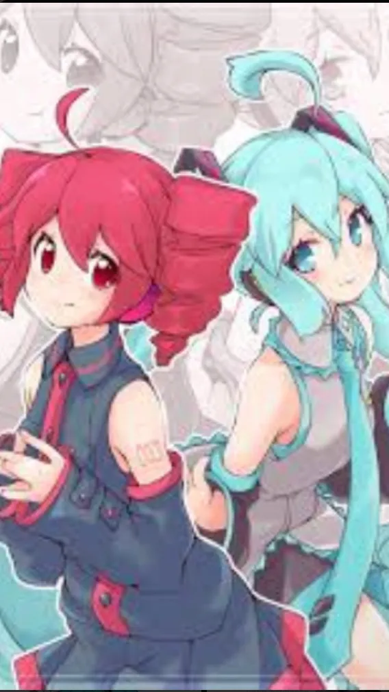 ai character: miku x teto background