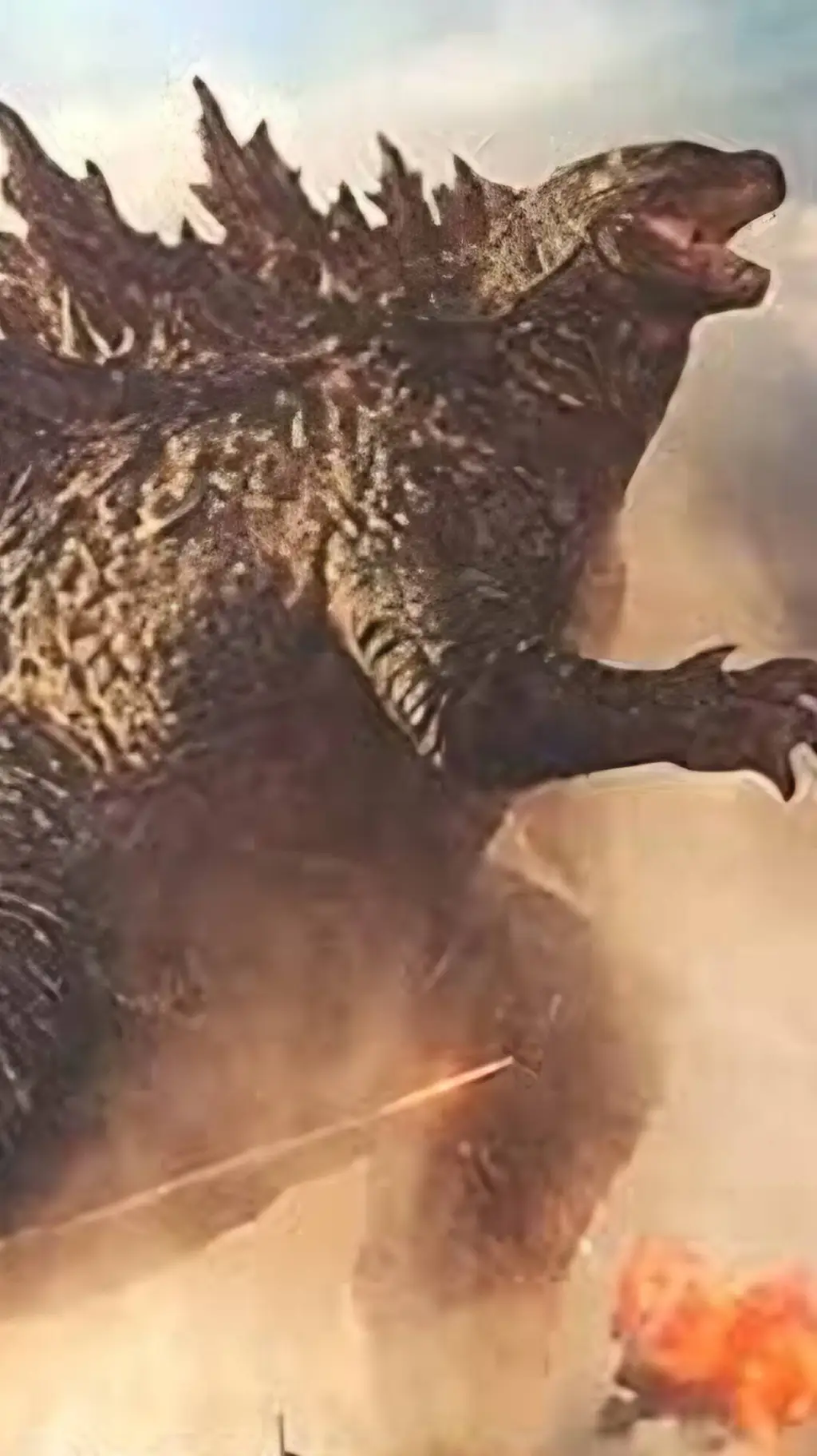 ai character: Titanius Godzilla background