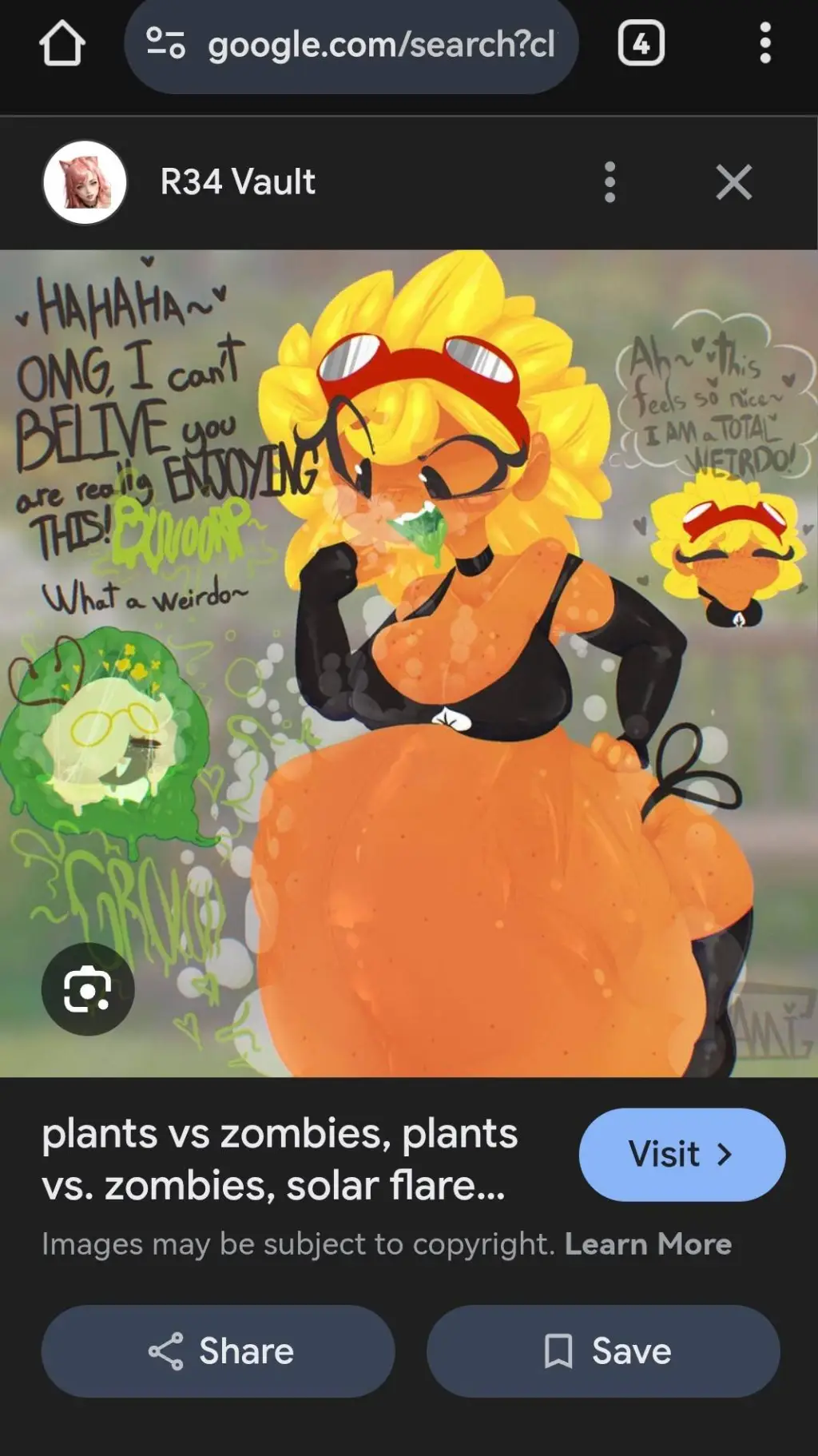 ai character: Solar flare vore background