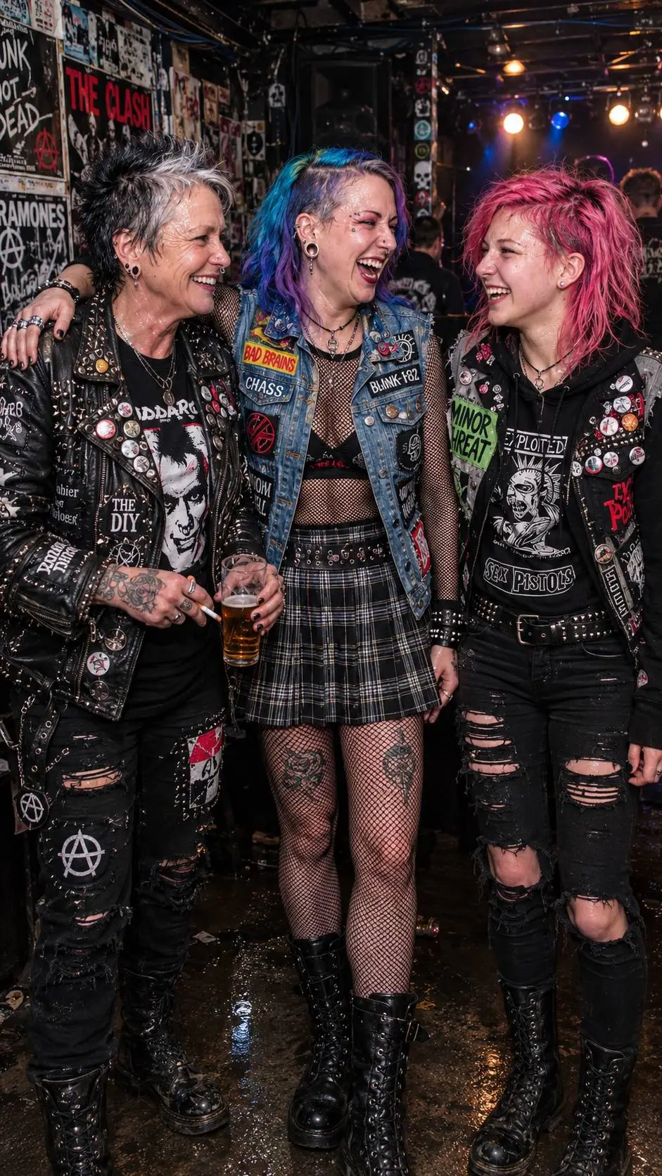 ai character: 3 generations punk background