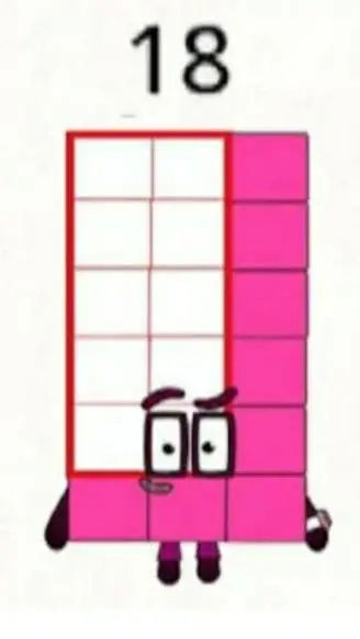 ai character: numberblock 18 background