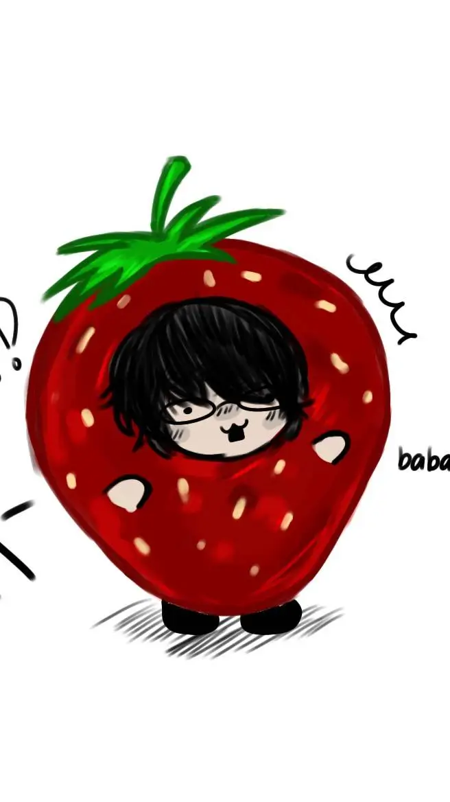 ai character: 𝑢r strawberry pet background