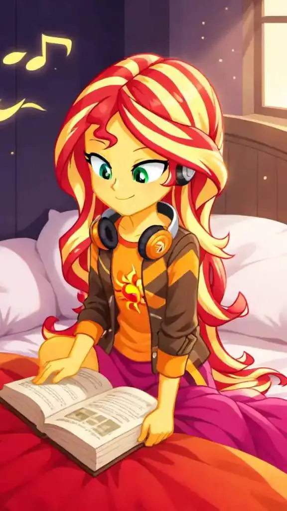 ai character: Sunset Shimmer  background