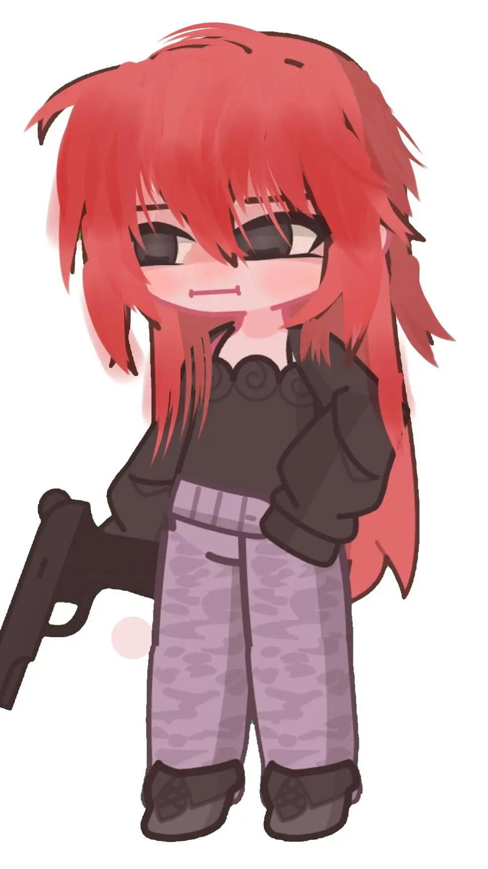 ai character: Red hair girl background