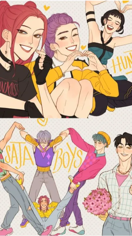 ai character: SAJA BOYS X HUNTRX background
