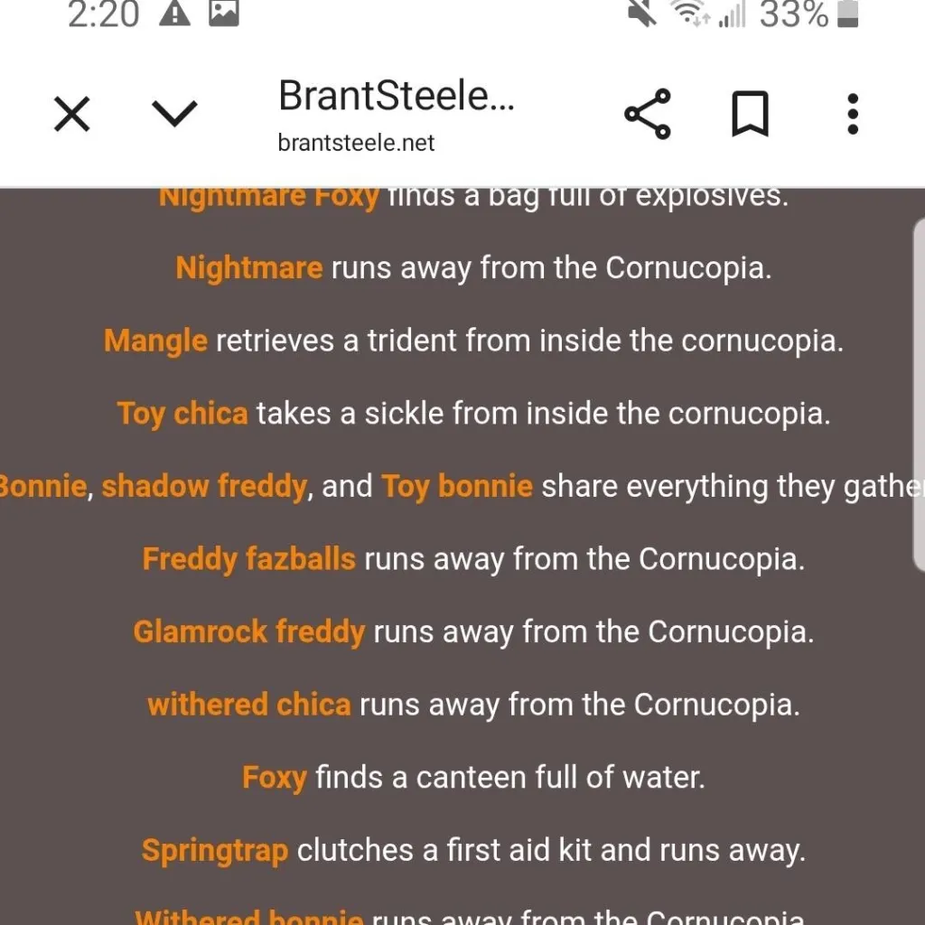 chat with ai character: FNAF hunger games 