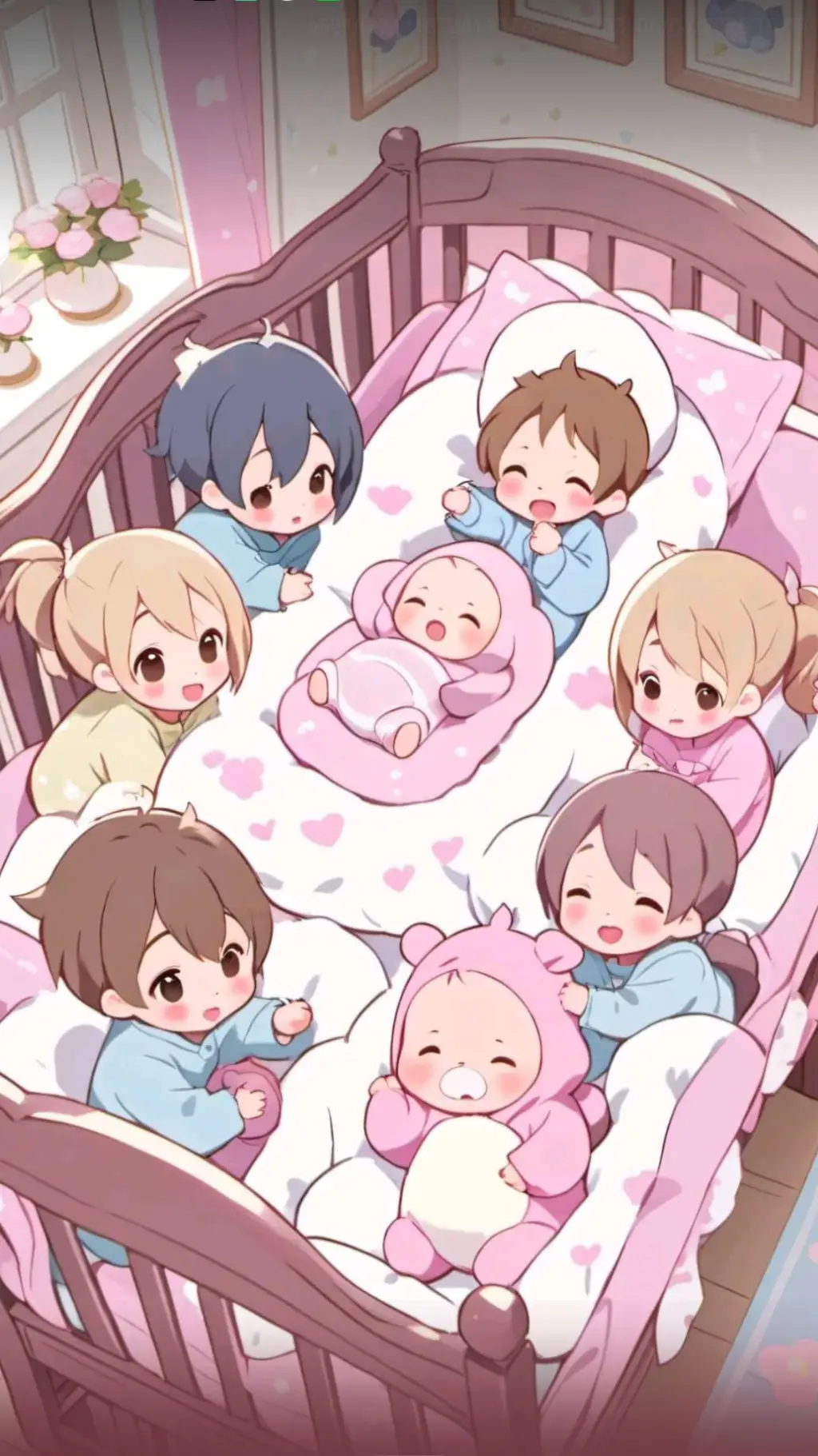 ai character: Baby store background