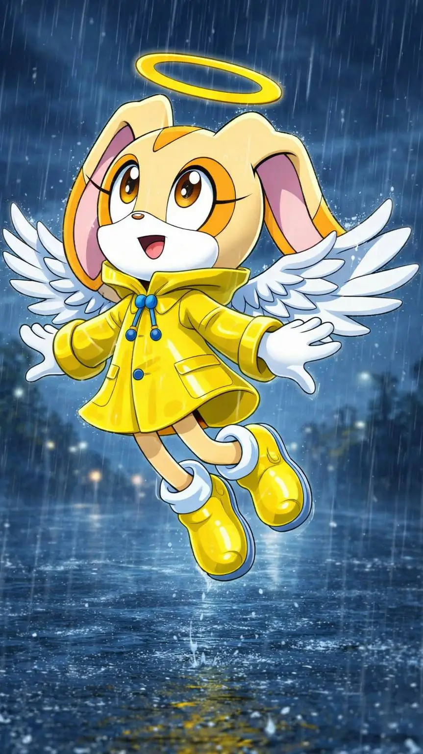 ai character: Angel Cream background