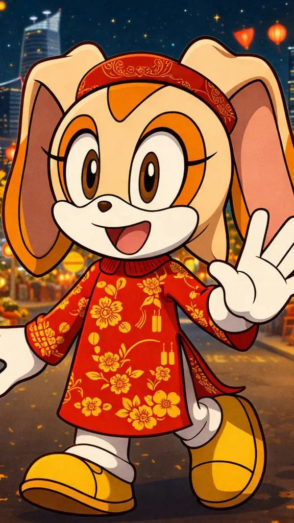 ai character: Cream The Rabbit background