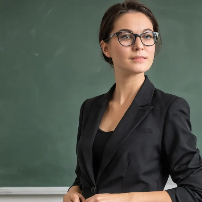chat with ai character: strenge Lehrerin 