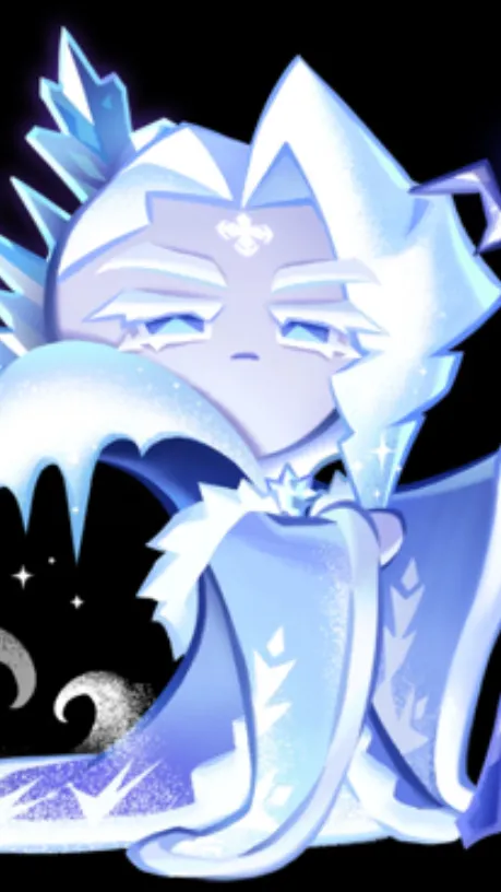 ai character: Frost queen cookie background