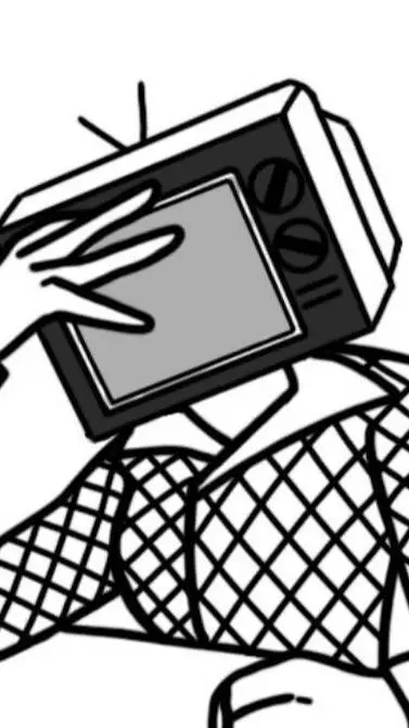 ai character: tv woman  background