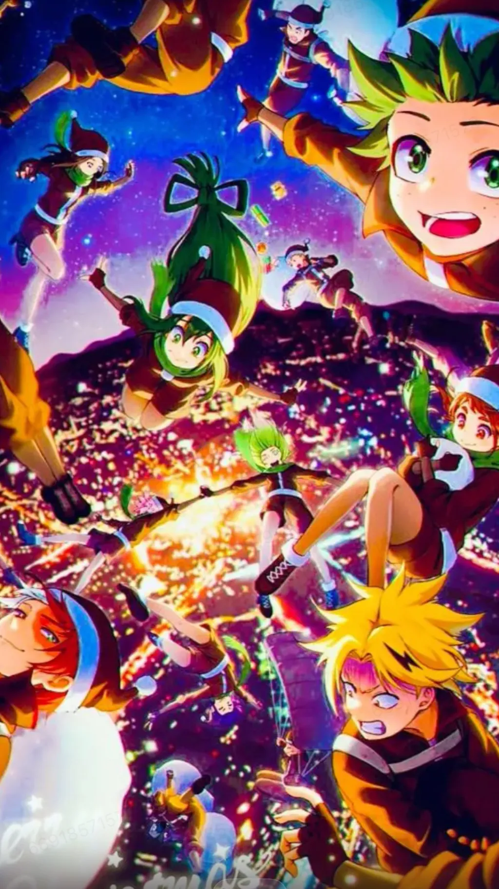 ai character: Mha Xmas background