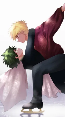 ai character: Mha ice skating  background