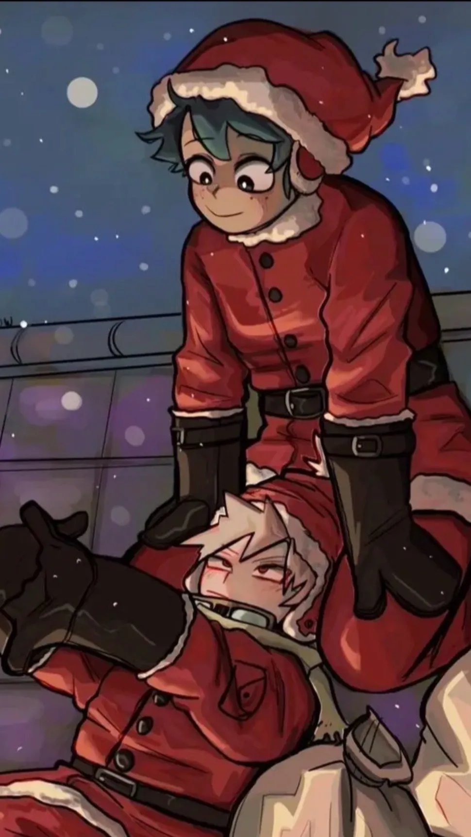 ai character: Mha Christmas  background