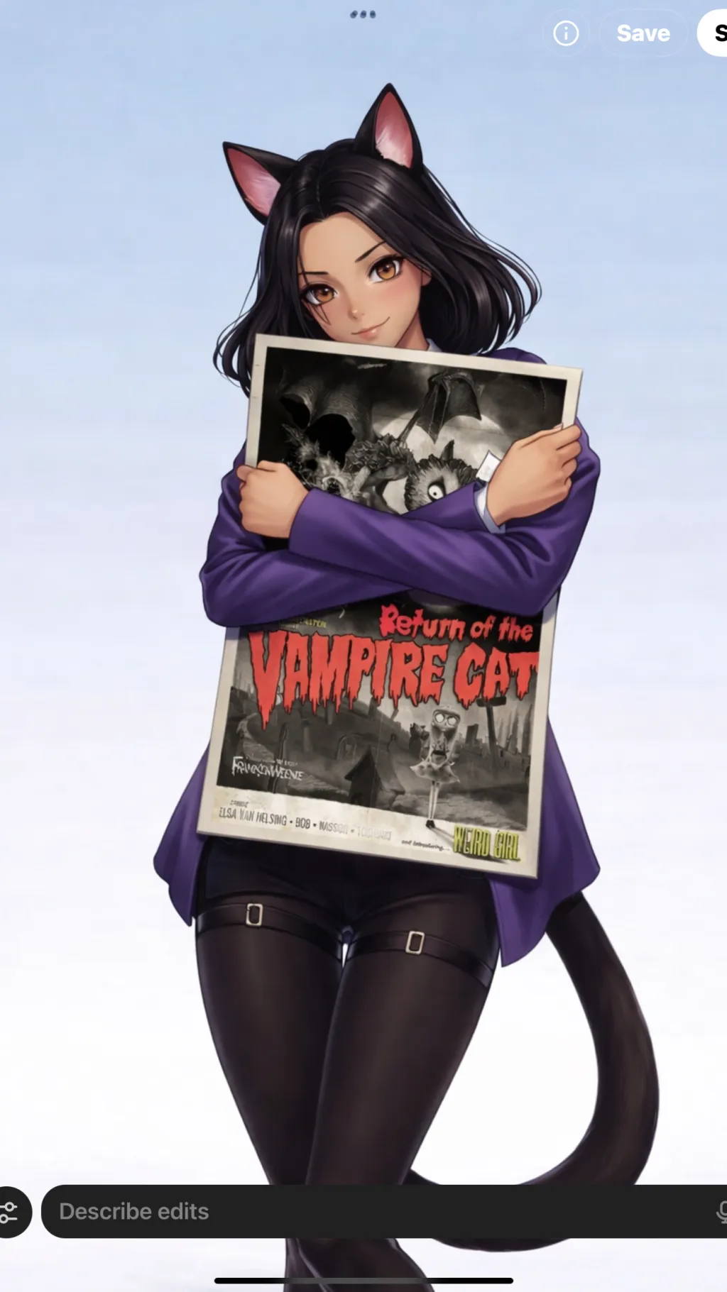 ai character: Veronica the cat  background