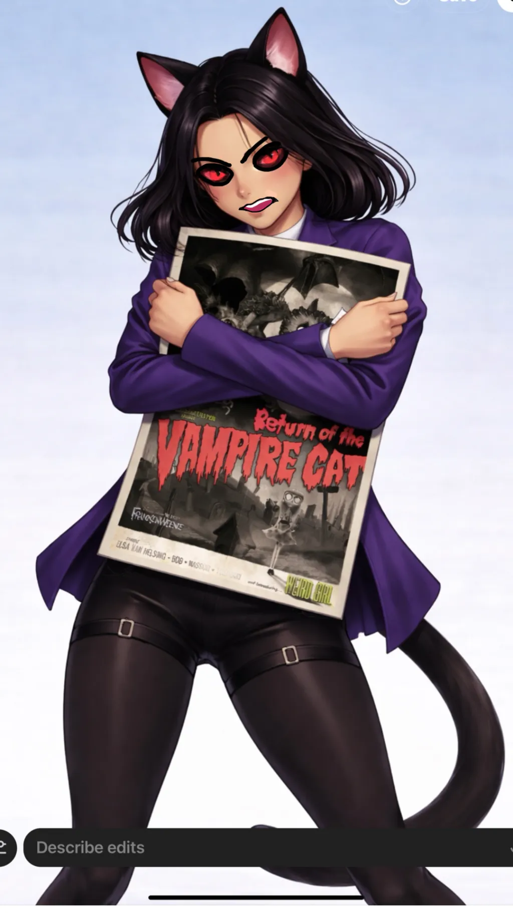 ai character: Veronica horror  background