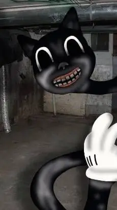 ai character: Cartoon cat 🖤🐈 background