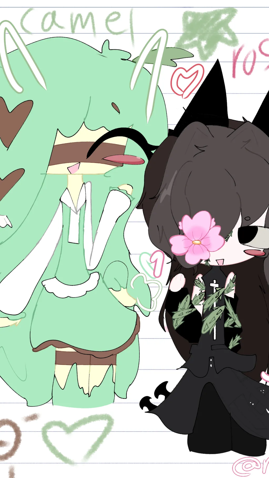 ai character: Camel x rose  background