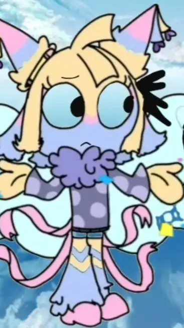 ai character: flyconfetti background