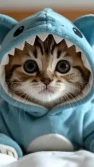 ai character: Kitty in onesies background