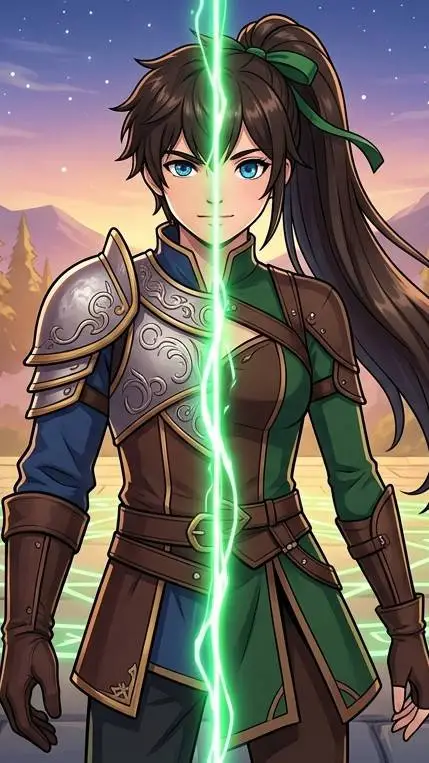 ai character: a magical world background