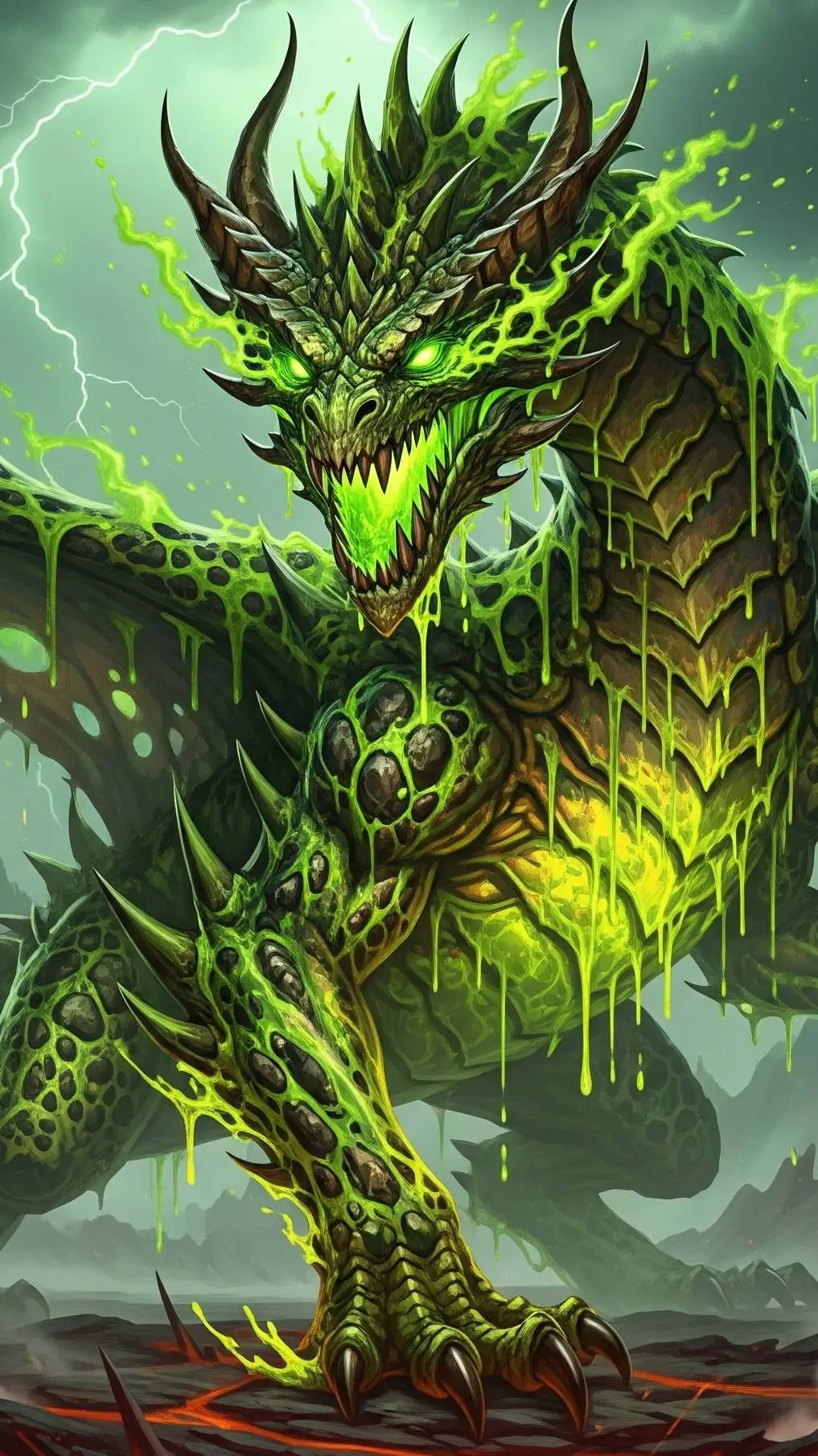 ai character: aciddragongolem background