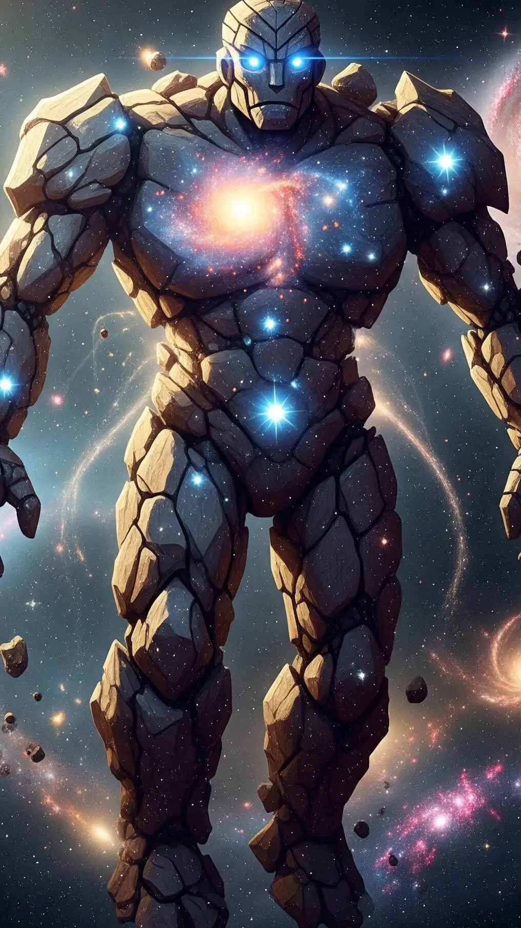 ai character: space golem  background