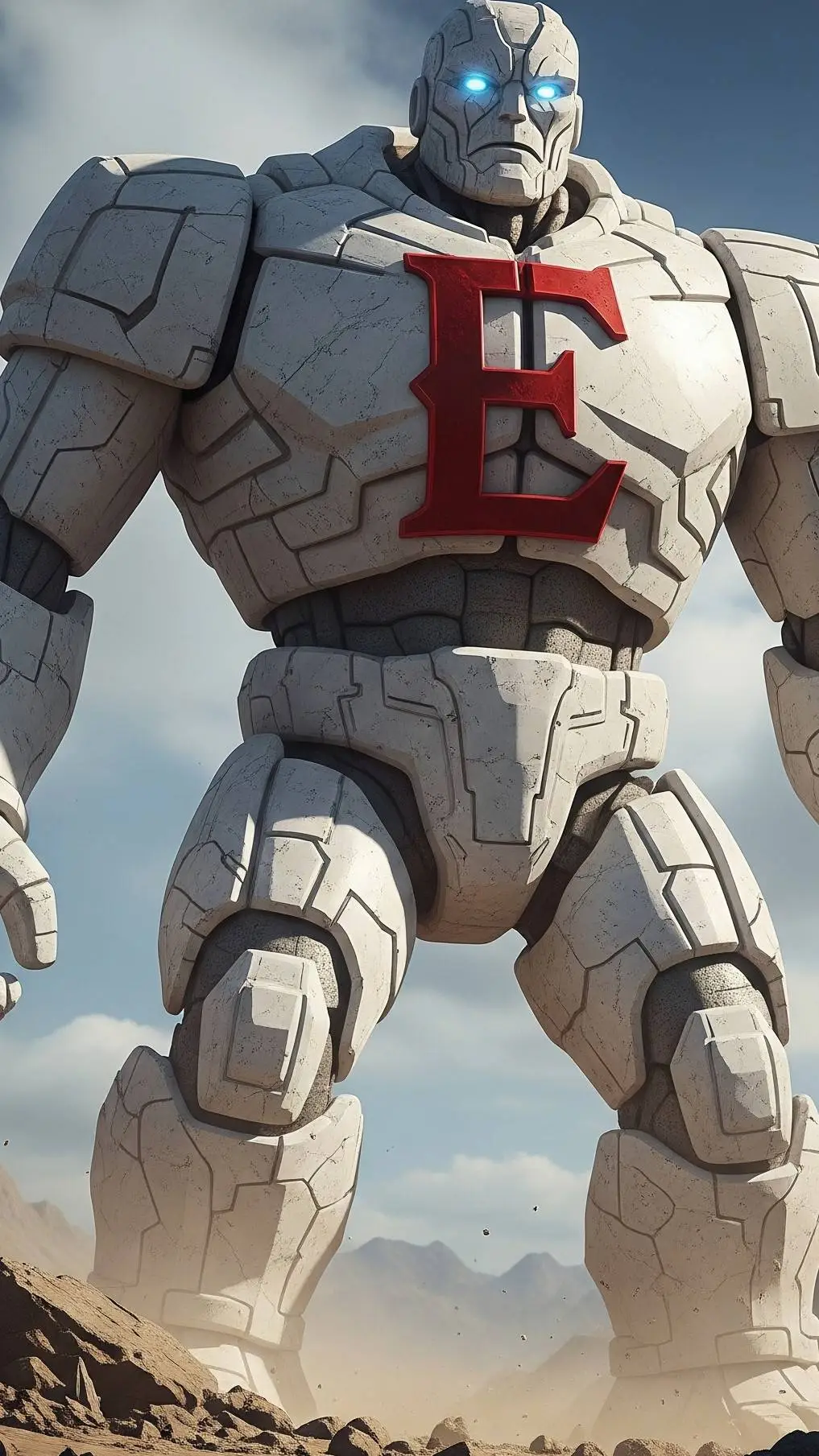 ai character: normal evil golem  background