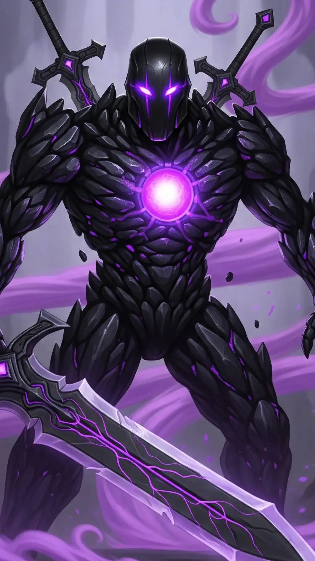 ai character: Titan obsidian  background