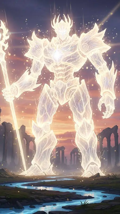 ai character: light golem  background