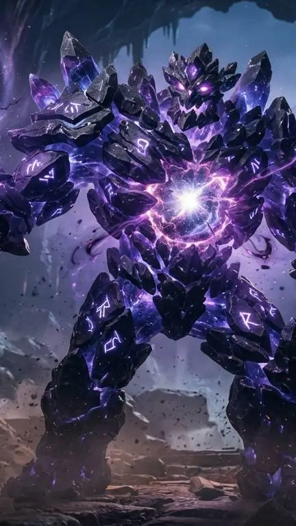ai character: abyssal Golem  background