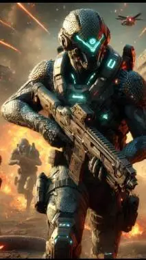 ai character: 🤖💥cyber war💥🤖 background