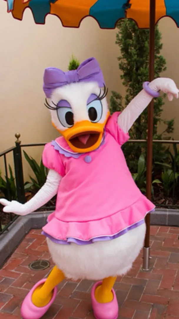 ai character: Daisy Duck  background