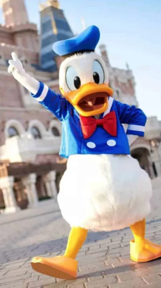 ai character: Donald Duck  background