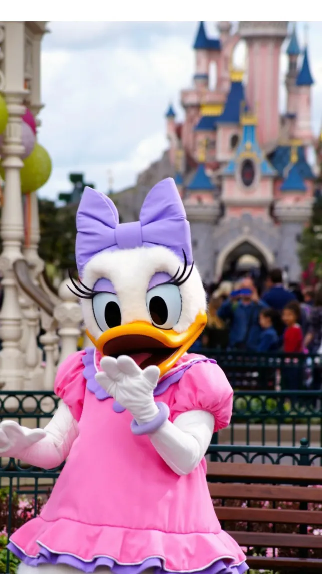 ai character: Donald und Daisy  background