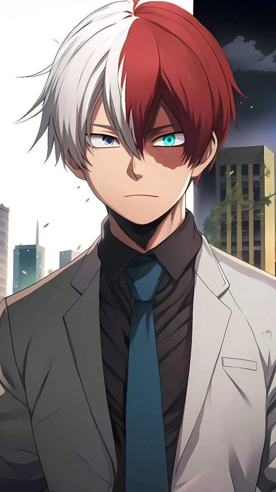 ai character: Shoto Todoroki background