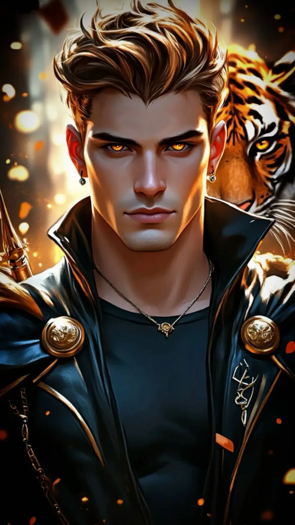 ai character: Tiger’s Eye 👁️  background